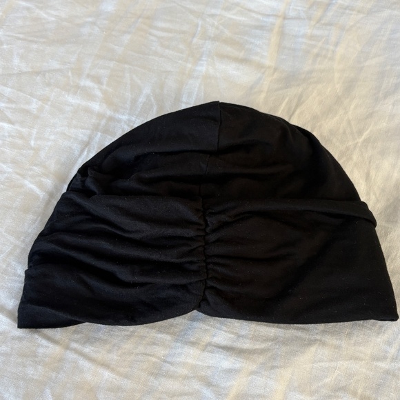Grace Eleyae Navy Satin Lined Knot Turban - Picture 5 of 9